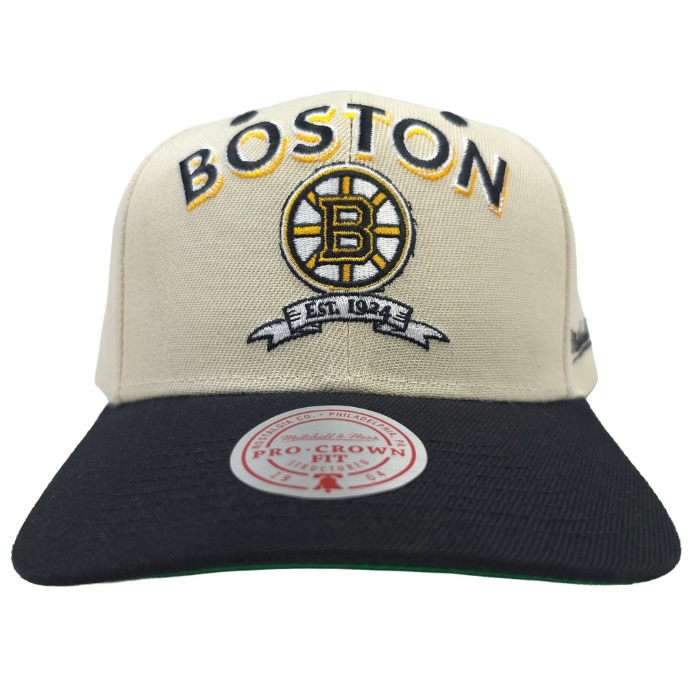 Boston Bruins Mitchell & Ness NHL Pro Fit Snapback Hat Cap 6X Champions NWT